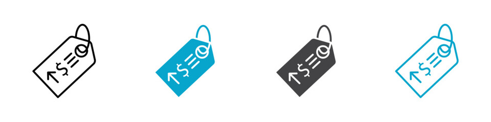 price tag icon Flat graphics set collection