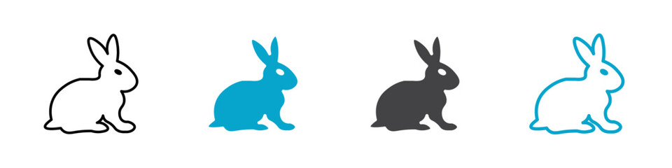 rabbit icon Flat graphics set collection