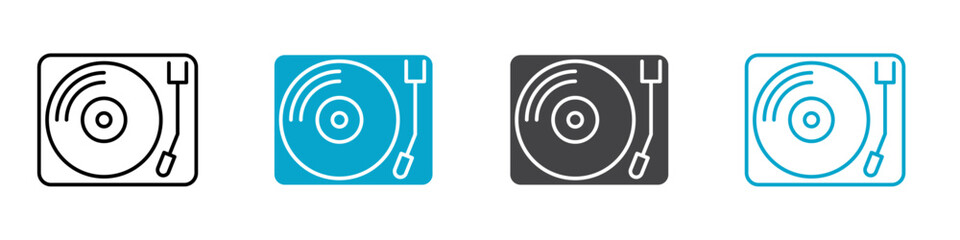 record play icon Flat graphics set collection