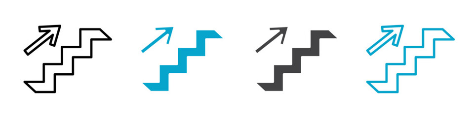 stairs icon Flat graphics set collection