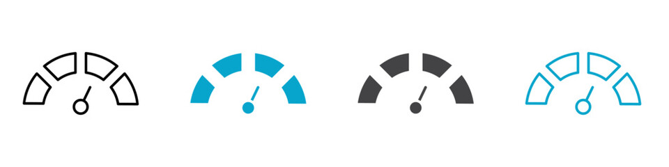 speed meter icon Flat graphics set collection