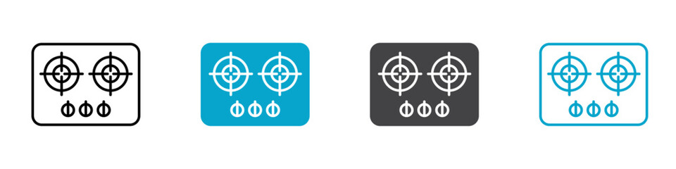 stove icon Flat graphics set collection