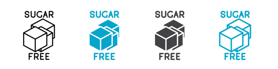 sugar free icon Flat graphics set collection