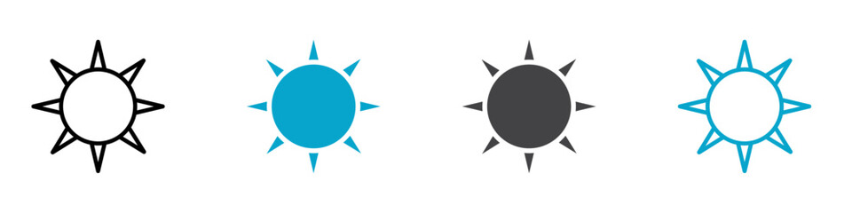 sun icon Flat graphics set collection
