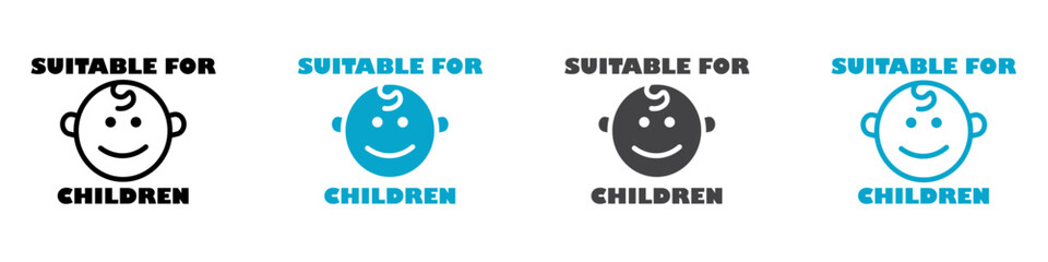 suitable for children icon Flat graphics set collection