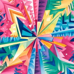 Watercolor colorful bright abstract background of geometric elements