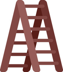 Brown wooden double sided step ladder standing upright for home maintenance and construction