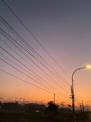 power lines at sunset