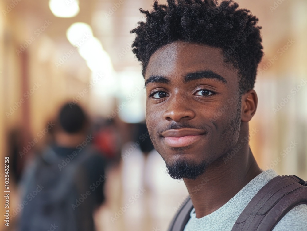 Poster Smiling African American Male Student