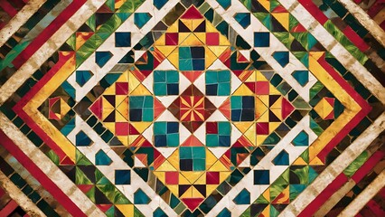 Fototapeta premium Colorful geometric background with mosaic design