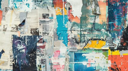 Fototapeta premium Abstract Backdrop Featuring Newspaper Clipping Collage