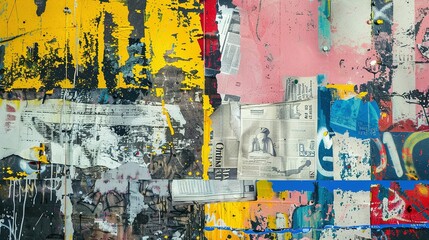 Fototapeta premium Vibrant Grunge Background With Graffiti Elements