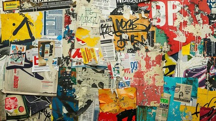 Fototapeta premium Vibrant Grunge Background With Graffiti Elements