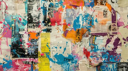 Naklejka premium Vibrant Grunge Background With Graffiti Elements