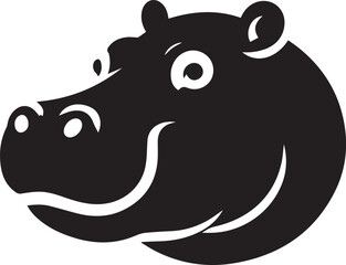 Hippopotamus head silhouette