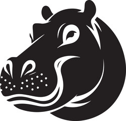 Hippopotamus head silhouette
