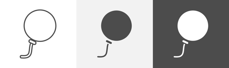 balloon icon Flat art in outline set