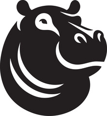 Hippopotamus head silhouette