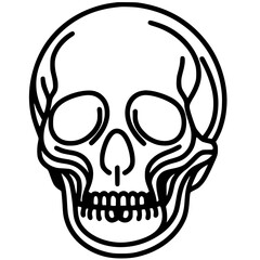 Fototapeta premium Line abstract skull silhouette