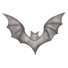 Spooky Bat in Watercolor Style for Halloween
