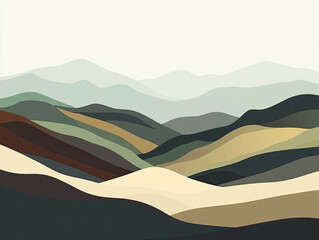 Abstract Mountain Landscape Background with Gradient Colors, Ideal for Nature-Inspired Designs