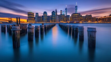 Fototapeta premium NYC Skyline Pier.