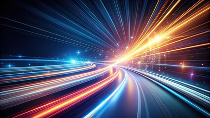 Obraz premium Futuristic light streaks on dark background