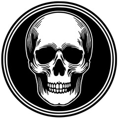 Skull label silhouette vector design