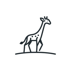 line giraffe wild animal logo vector illustration template design