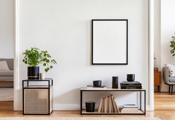 Modern Scandinavian Home Interior. Made with Generative AI Technology