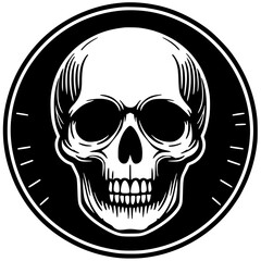 Skull label silhouette vector design