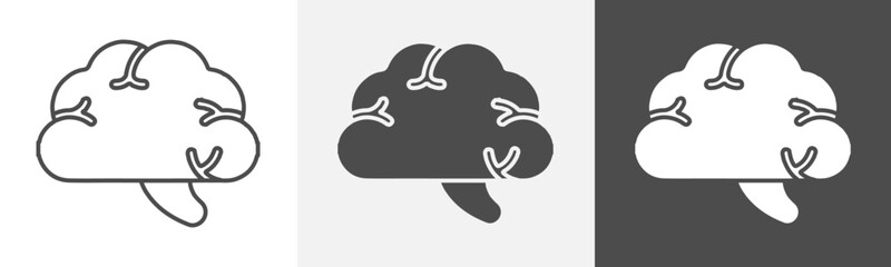 brain icon Outline symbol set
