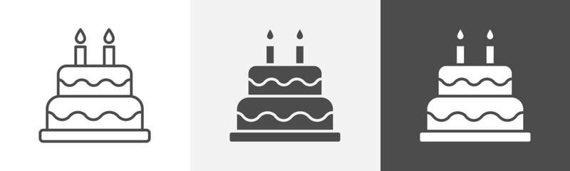 cake icon Outline symbol set