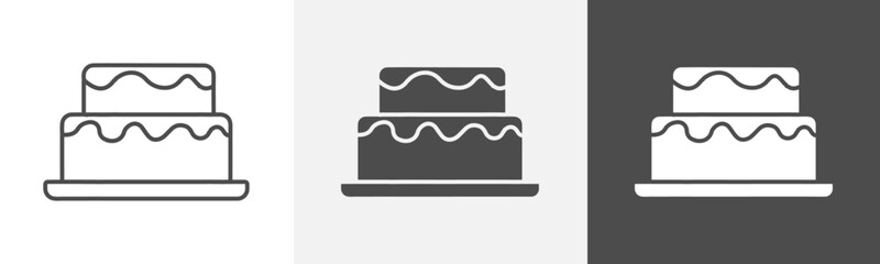 cake icon Outline symbol set