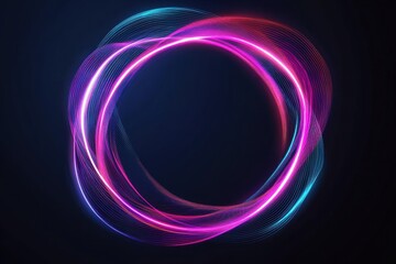 Naklejka premium Neon Light Abstract Circle