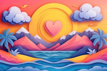 Ocean vista with cloudy sky, Cloudy sky over ocean view