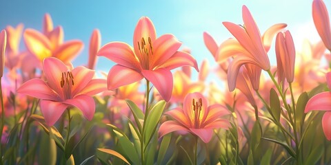 Lively day lily in full bloom, Vibrant day lily in full bloom