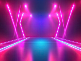 Fototapeta premium Abstract Neon Lights Background with Glowing Patterns, Bright and Dynamic