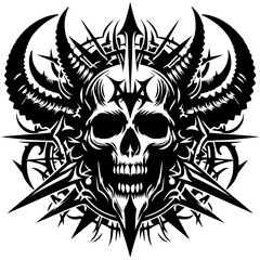 Fototapeta premium Silhouette illustration of death metal