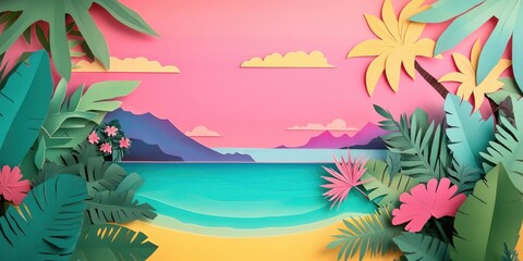 Scenic view of an island and tropical sea, Tropical island with beautiful sea view