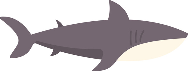 Big grey shark swimming peacefully in blue water, side view of dangerous sea animal, underwater wildlife theme