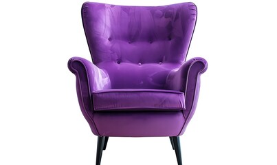 Purple color chair, modern designer chair isolated on white background