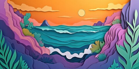 Scenic view of the Pacific coastline with vibrant natural landscapes, Coastal scenery with lush landscapes