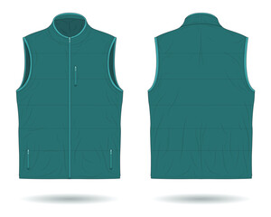 Modern padded vest mockup front and back view © Ancala
