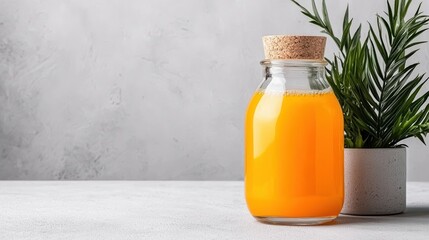 Orange Juice in Glass Bottle