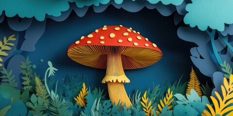 Close-up macro shot of a mushroom in a natural setting, Macro photography of a mushroom in its natural environment