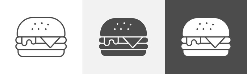 cheeseburger icon Design in thin line vector style