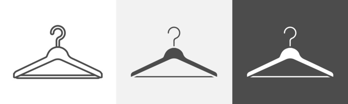 cloth hanger icon Design in thin line vector style