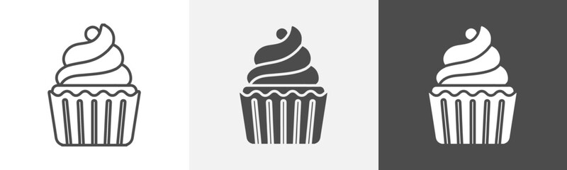 cupcake icon Design in thin line vector style