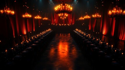 Elegant Candlelit Banquet Hall Setup